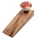 Red Poppy Flower Golden Ceramic Wooden Door Stopper